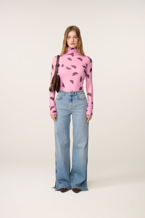 Jadyn Top | Pink Rose/Brown