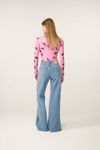 Jadyn Top | Pink Rose/Brown