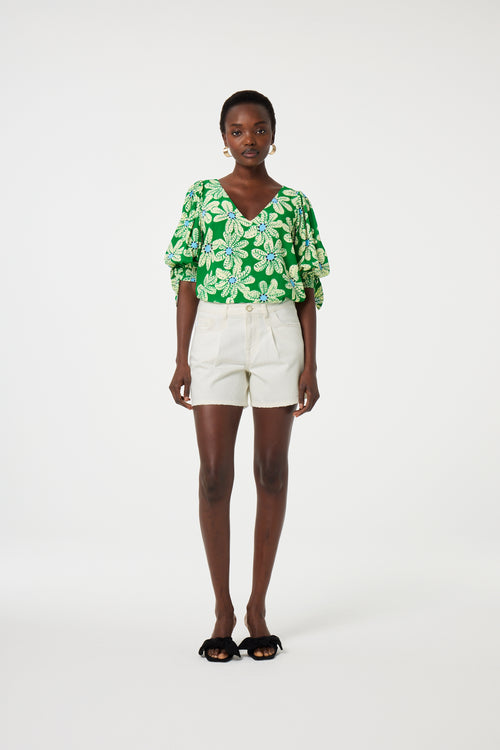 Nacha Top | Green Glow/Pool Blue