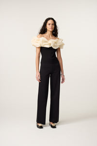 Poppie Top | Black/Cosy White