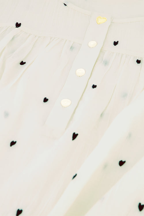 Bindi Top | Cosy White/Navy