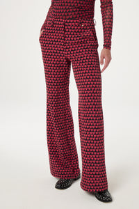 Puck Trousers | Black/Cerise Red