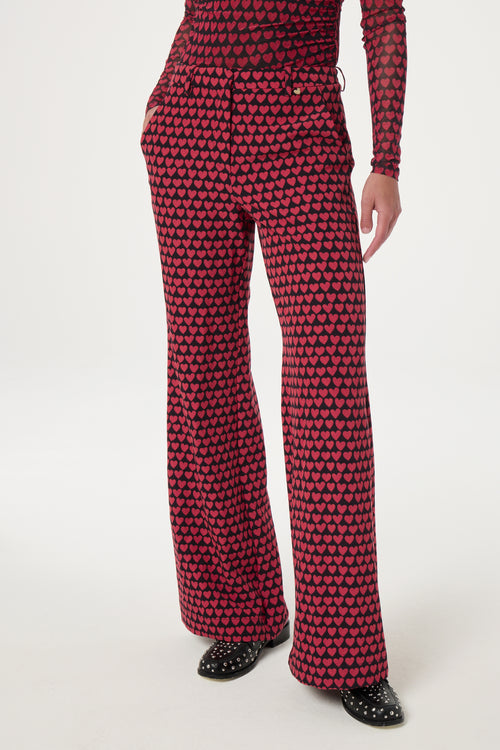 Puck Trousers | Black/Cerise Red