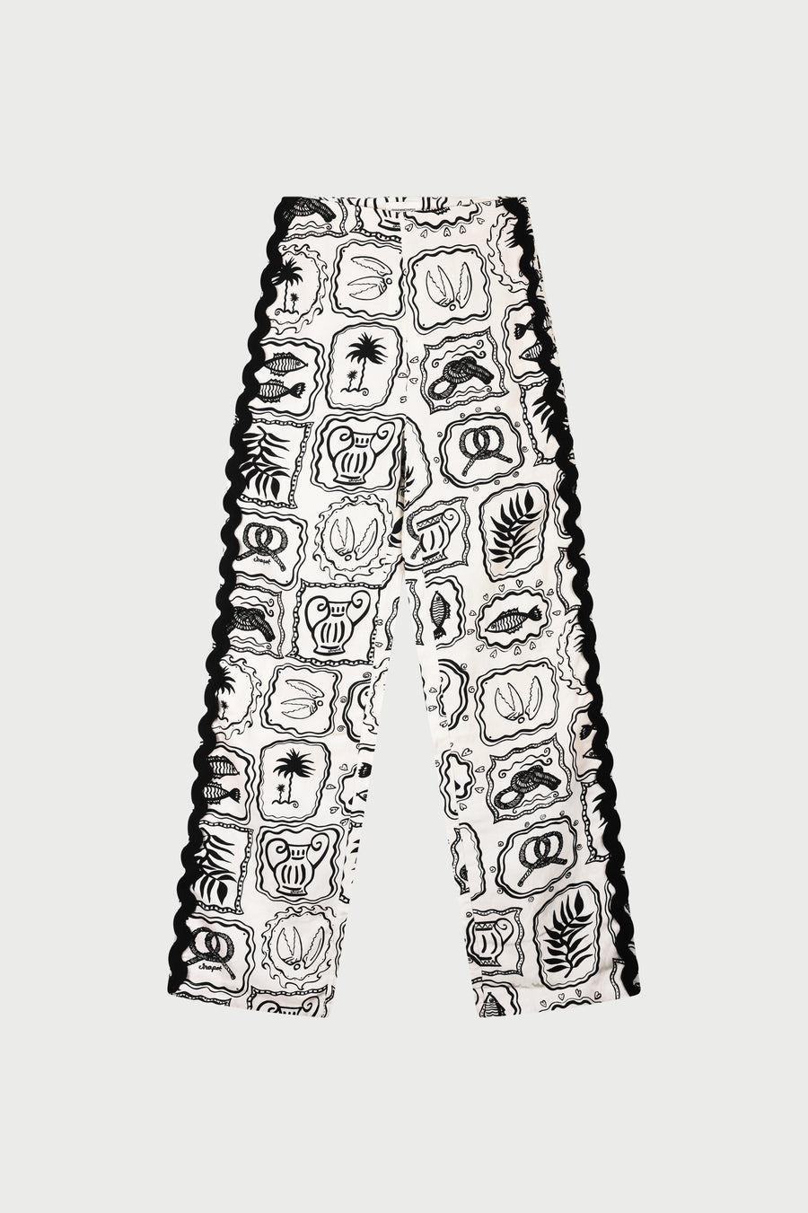 Guicho Trousers | Cosy White/Black