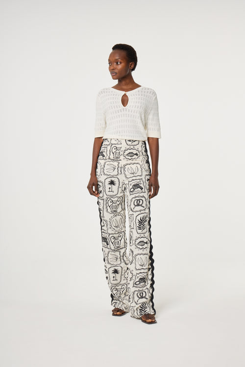 Guicho Trousers | Cosy White/Black