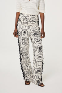 Guicho Trousers | Cosy White/Black