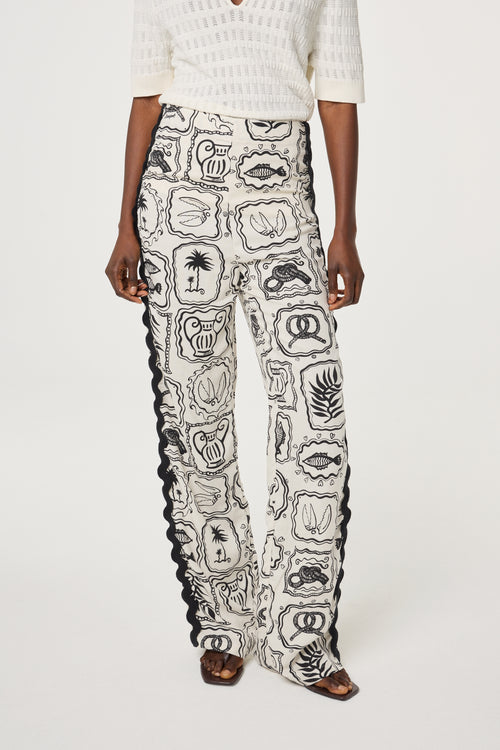 Guicho Trousers | Cosy White/Black