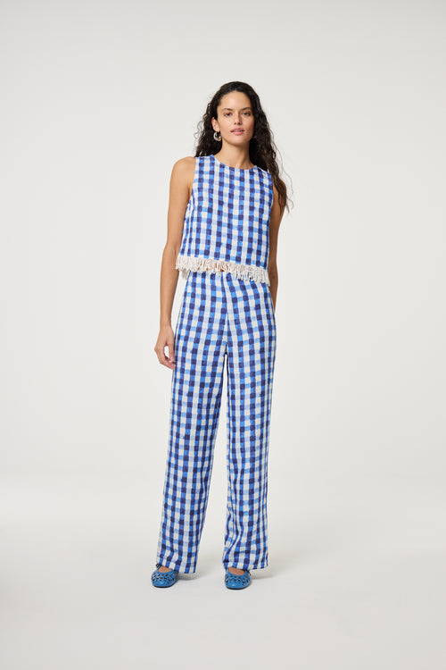 Tropez Trousers | Navy/Cosy White