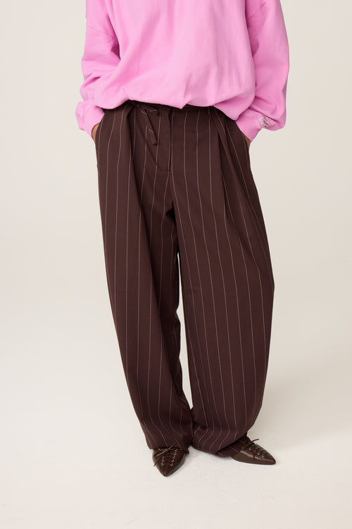 Charlot Trousers | Brown/Pink Rose