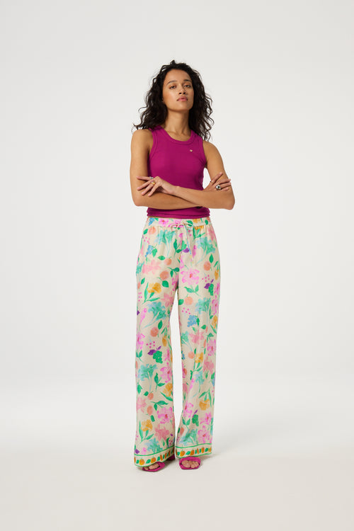 Brent Trousers | Warm White/Green Glo