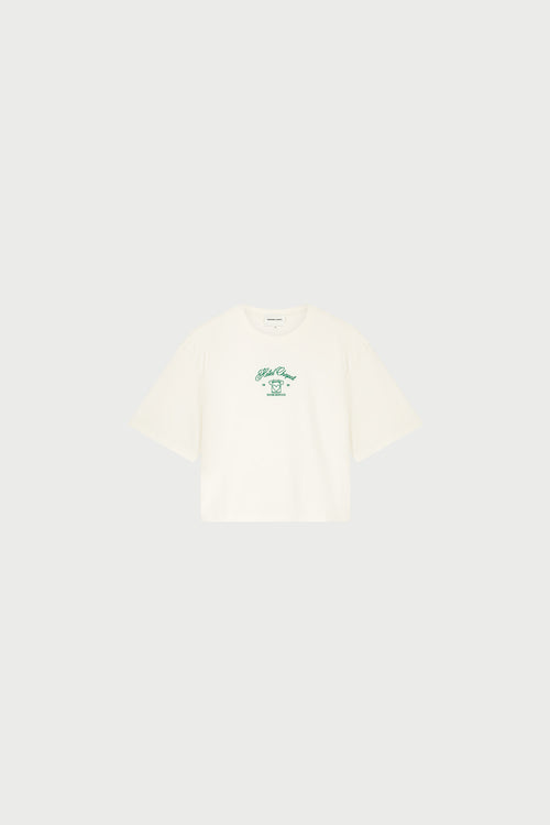 Benja T-shirt | Cosy White/Green