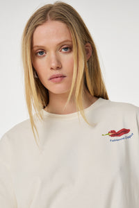 Market T-Shirt Pepper | Cosy White/Red