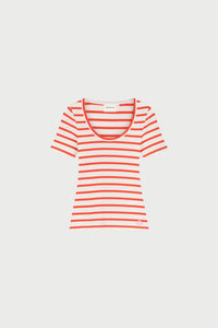 Lena Shortsleeve T-Shirt | Cosy White/Tangerine Tango