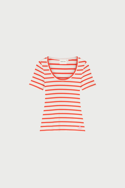 Lena Shortsleeve T-Shirt | Cosy White/Tangerine Tango