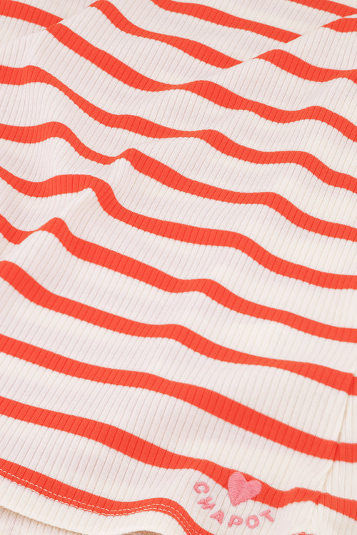 Lena Shortsleeve T-Shirt | Cosy White/Tangerine Tango