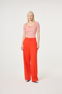 Lena Shortsleeve T-Shirt | Cosy White/Tangerine Tango