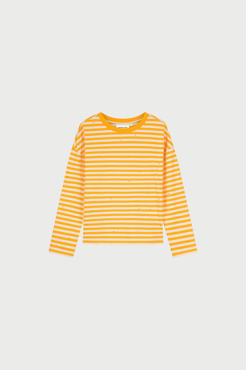 Phileine LS T-shirt | Cosy White/Orange