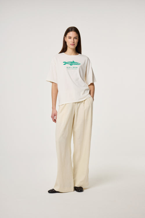 Fay T-shirt | Cosy White/Green
