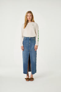 Phileine Long Sleeve T-Shirt | Cosy White/Green