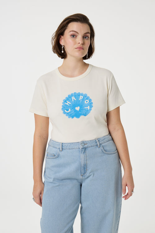 Gwen T-shirt | Cosy White/Blue