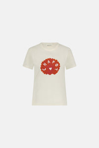 Gwen T-shirt | Cosy White/Coral
