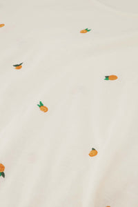 Phil Round V T-Shirt | Cosy White/Orange