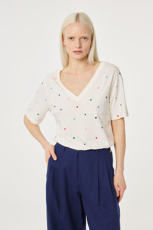 Phil V-Neck T-Shirt | Cosy White