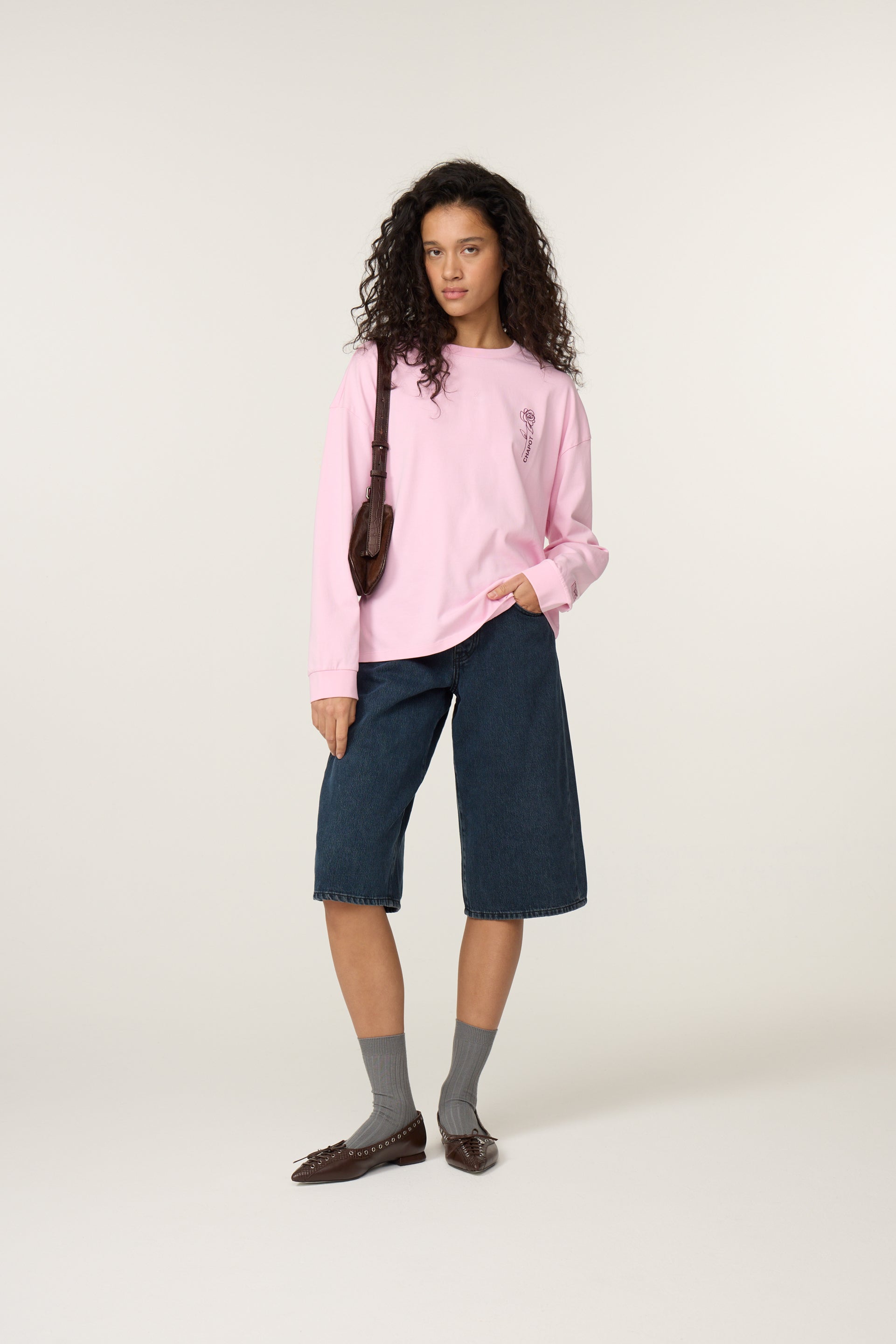 Madeleine Perfect LS T-shirt | Pink Rose