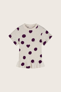 Carmen Polka T-shirt | Brown/Cosy White