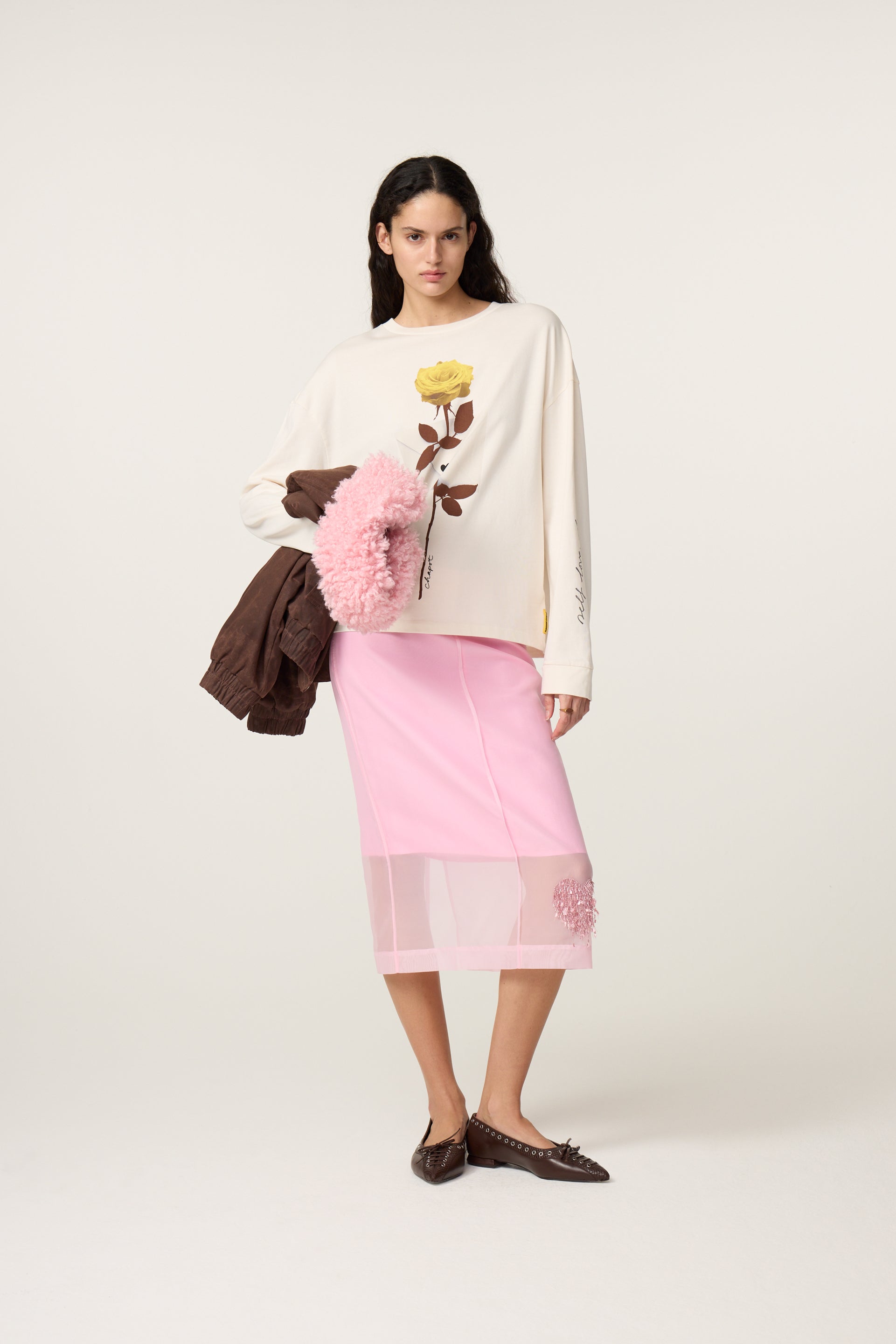 Phileine Rose LS T-shirt | Cosy White