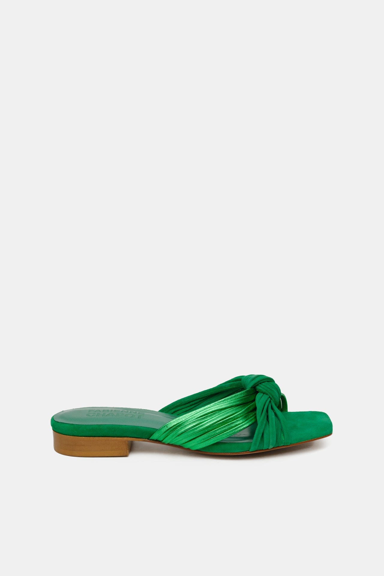 Momo Sandal | Green Metallic