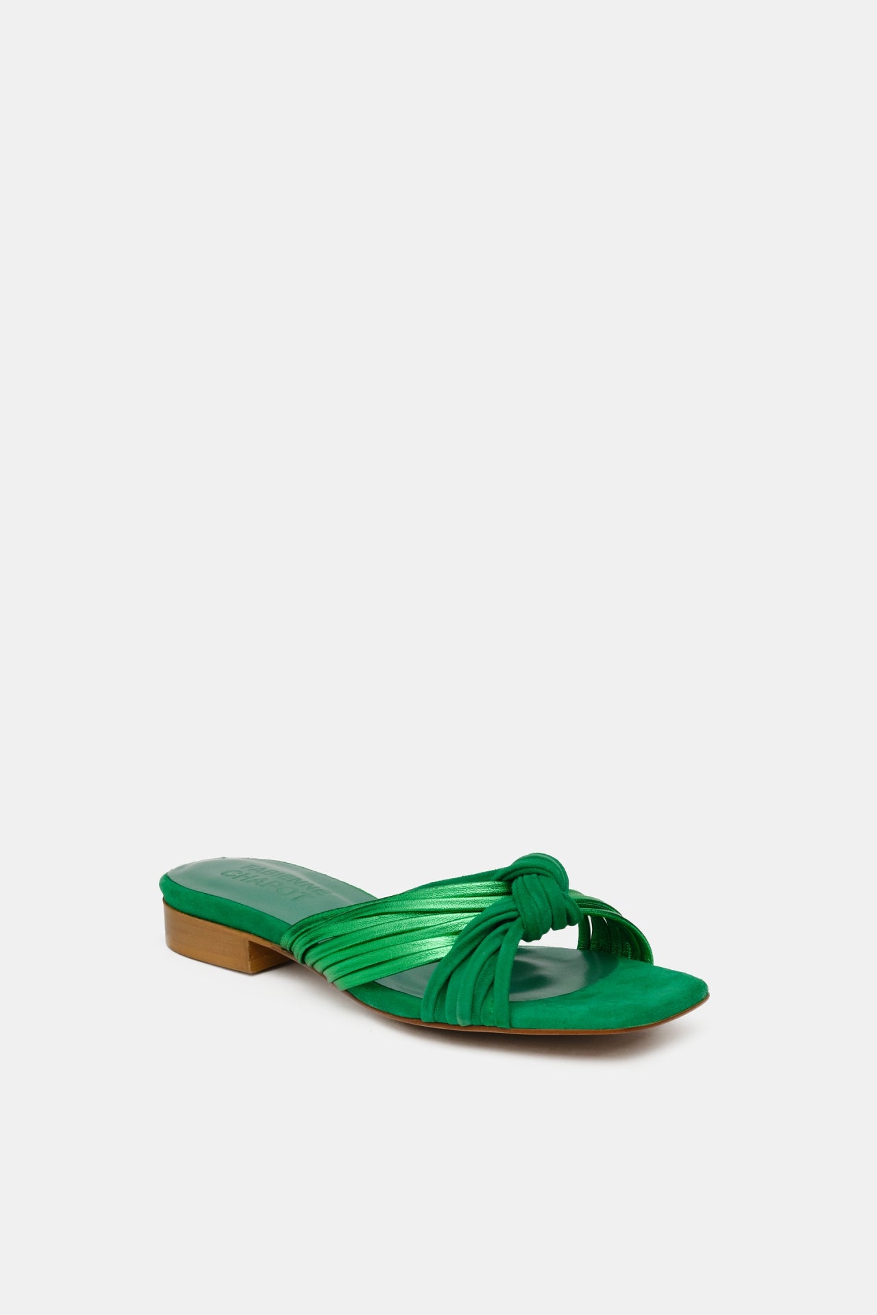 Momo Sandal | Green Metallic
