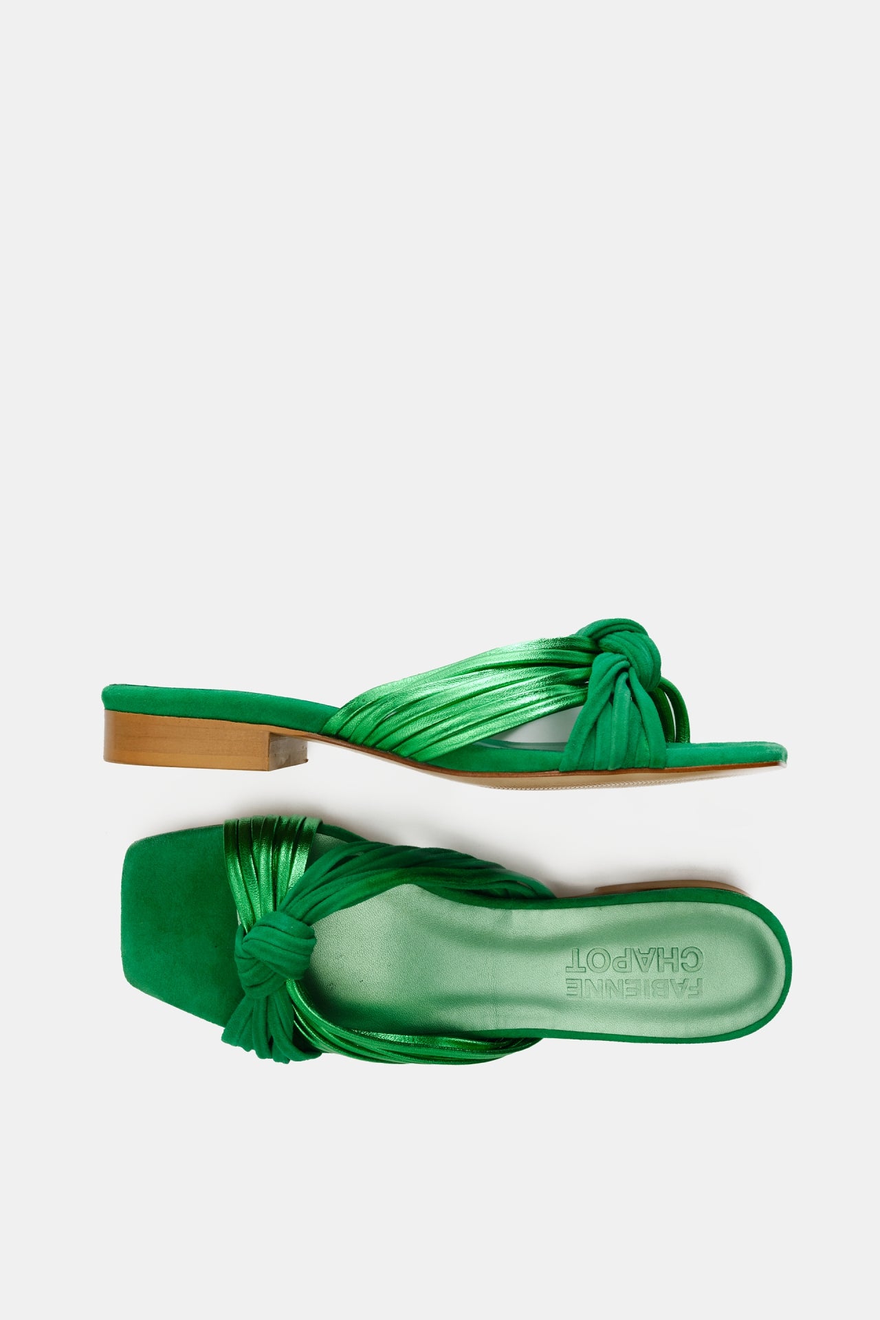 Momo Sandal | Green Metallic