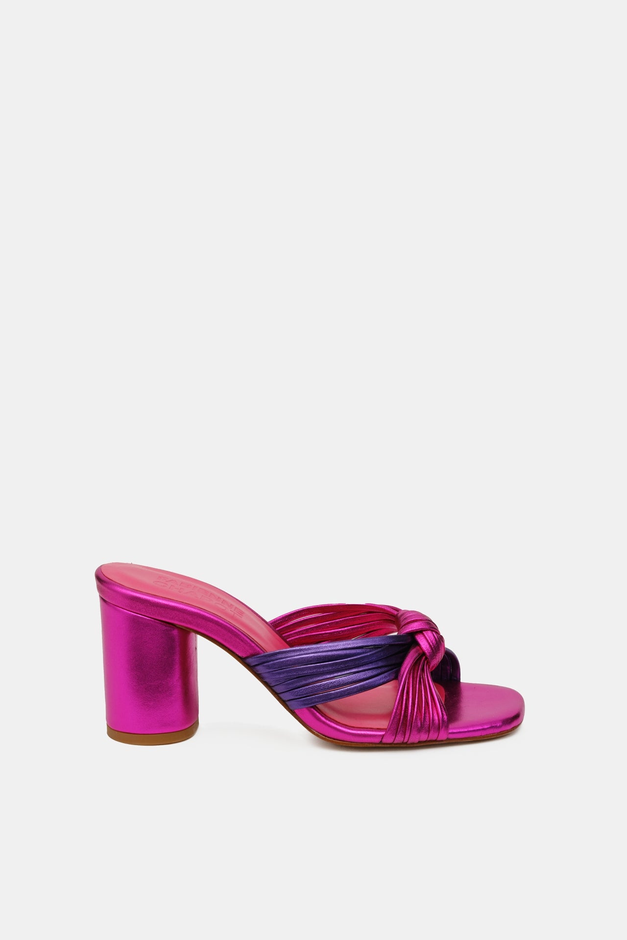 Monica Knot Mule | Pink Metallic