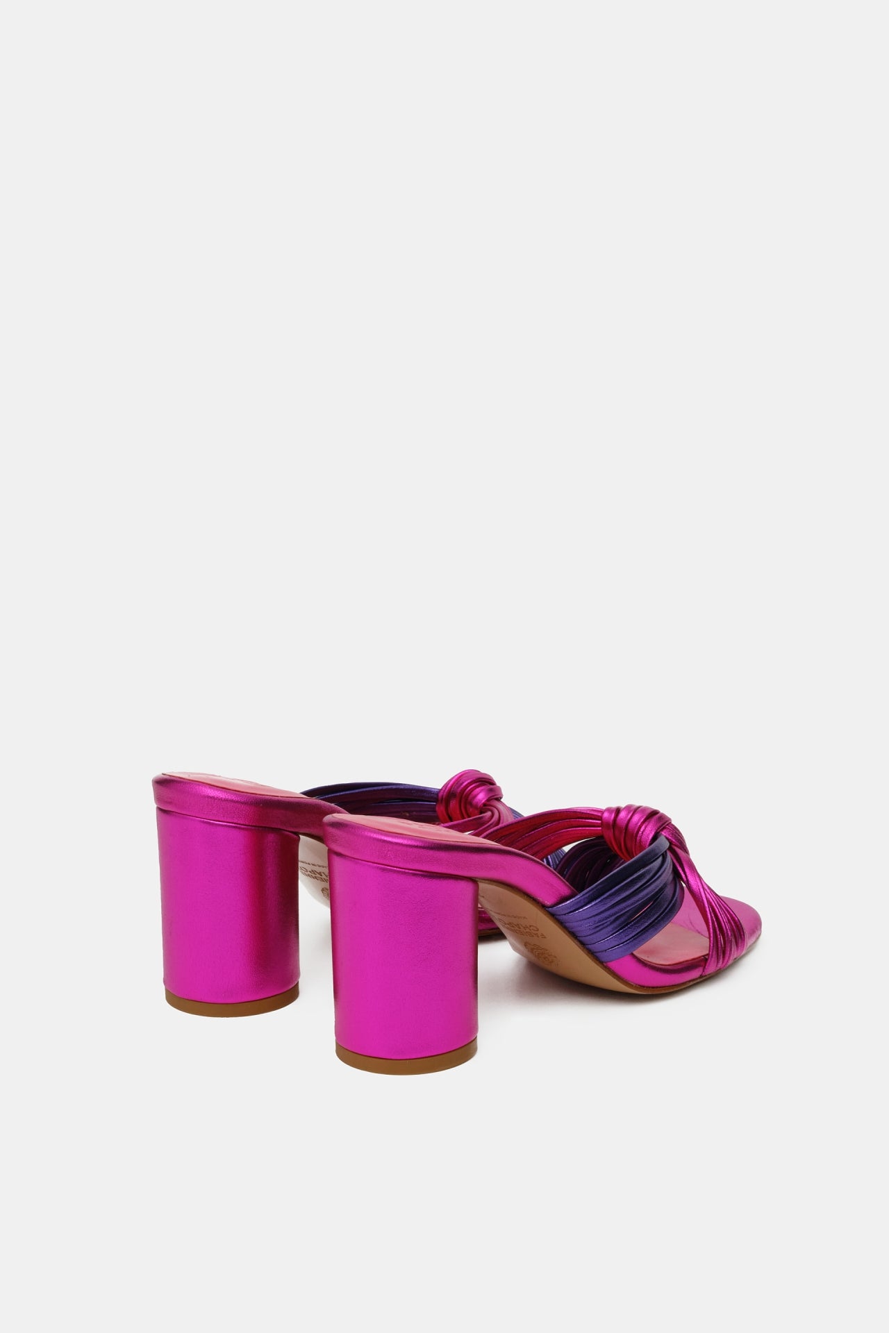 Monica Knot Mule | Pink Metallic