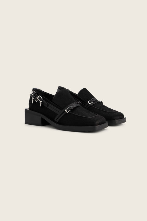 Lily Buckle Loafers | Black