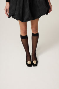 Rose Ballerinas | Black/Cosy White