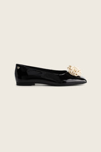 Rose Ballerinas | Black/Cosy White