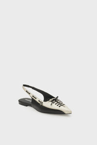 Sailor Slingback Flat | Black/Cosy White