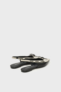 Sailor Slingback Flat | Black/Cosy White