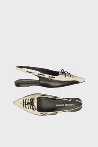 Sailor Slingback Flat | Black/Cosy White